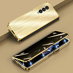 Funda Lujo Marco de Aluminio Carcasa 360 Grados P01 para Samsung Galaxy Z Fold3 5G Oro