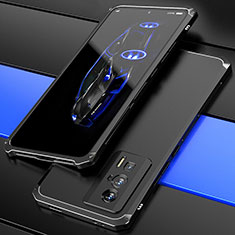 Funda Lujo Marco de Aluminio Carcasa 360 Grados P01 para Xiaomi Poco F5 Pro 5G Negro