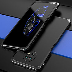 Funda Lujo Marco de Aluminio Carcasa 360 Grados P01 para Xiaomi Redmi Note 9T 5G Negro