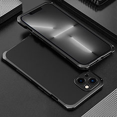 Funda Lujo Marco de Aluminio Carcasa 360 Grados para Apple iPhone 13 Negro