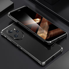 Funda Lujo Marco de Aluminio Carcasa 360 Grados para Huawei Honor 100 Pro 5G Negro