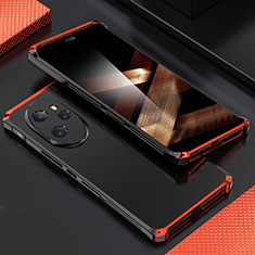 Funda Lujo Marco de Aluminio Carcasa 360 Grados para Huawei Honor 100 Pro 5G Rojo y Negro