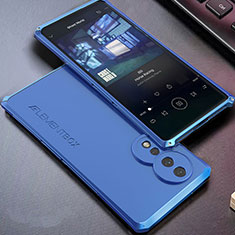 Funda Lujo Marco de Aluminio Carcasa 360 Grados para Huawei Honor 80 5G Azul