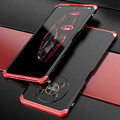 Funda Lujo Marco de Aluminio Carcasa 360 Grados para Huawei Honor Magic4 Lite 5G Rojo y Negro