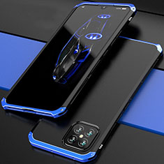 Funda Lujo Marco de Aluminio Carcasa 360 Grados para Huawei Nova 8 SE 5G Azul y Negro
