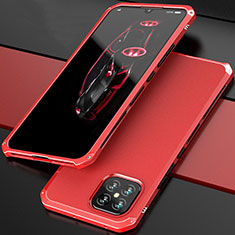 Funda Lujo Marco de Aluminio Carcasa 360 Grados para Huawei Nova 8 SE 5G Rojo