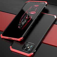 Funda Lujo Marco de Aluminio Carcasa 360 Grados para Huawei Nova 8 SE 5G Rojo y Negro
