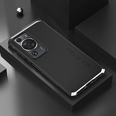 Funda Lujo Marco de Aluminio Carcasa 360 Grados para Huawei P60 Plata y Negro