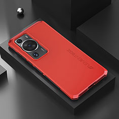 Funda Lujo Marco de Aluminio Carcasa 360 Grados para Huawei P60 Pro Rojo