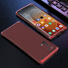 Funda Lujo Marco de Aluminio Carcasa 360 Grados para Oppo Reno5 Pro 5G Rojo