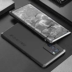 Funda Lujo Marco de Aluminio Carcasa 360 Grados para Oppo Reno6 Pro 5G India Negro