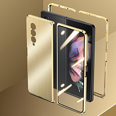 Funda Lujo Marco de Aluminio Carcasa 360 Grados para Samsung Galaxy Z Fold4 5G Oro