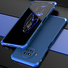 Funda Lujo Marco de Aluminio Carcasa 360 Grados para Xiaomi Mi 10i 5G Azul