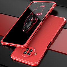 Funda Lujo Marco de Aluminio Carcasa 360 Grados para Xiaomi Mi 10T Lite 5G Rojo