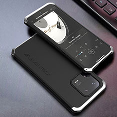 Funda Lujo Marco de Aluminio Carcasa 360 Grados para Xiaomi Mi 13 Pro 5G Plata y Negro