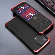 Funda Lujo Marco de Aluminio Carcasa 360 Grados para Xiaomi Mi 13 Pro 5G Rojo y Negro