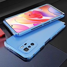 Funda Lujo Marco de Aluminio Carcasa 360 Grados para Xiaomi Poco X3 GT 5G Azul