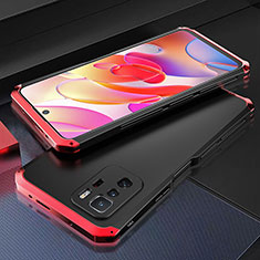 Funda Lujo Marco de Aluminio Carcasa 360 Grados para Xiaomi Poco X3 GT 5G Rojo y Negro