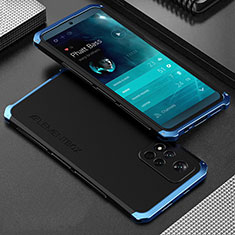 Funda Lujo Marco de Aluminio Carcasa 360 Grados para Xiaomi Poco X4 NFC Azul y Negro