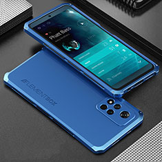 Funda Lujo Marco de Aluminio Carcasa 360 Grados para Xiaomi Redmi Note 11 Pro+ Plus 5G Azul