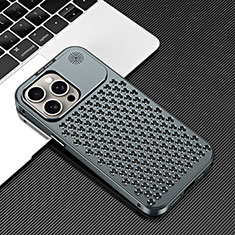 Funda Lujo Marco de Aluminio Carcasa 360 Grados QC3 para Apple iPhone 14 Pro Gris Oscuro