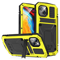 Funda Lujo Marco de Aluminio Carcasa 360 Grados RJ1 para Apple iPhone 13 Amarillo