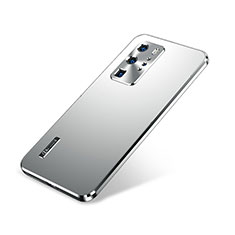 Funda Lujo Marco de Aluminio Carcasa A01 para Huawei P40 Pro Plata