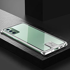 Funda Lujo Marco de Aluminio Carcasa LK1 para Samsung Galaxy Note 20 5G Plata