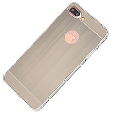 Funda Lujo Marco de Aluminio Carcasa M01 para Apple iPhone 8 Plus Plata