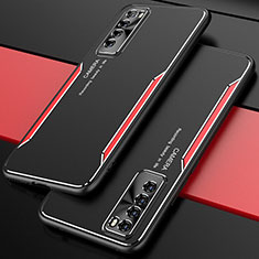 Funda Lujo Marco de Aluminio Carcasa M01 para Huawei Nova 7 5G Rojo
