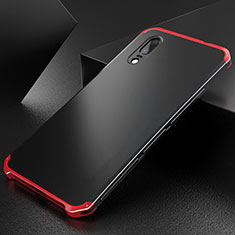Funda Lujo Marco de Aluminio Carcasa M01 para Huawei P20 Rojo y Negro