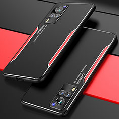 Funda Lujo Marco de Aluminio Carcasa M01 para Vivo X60 5G Rojo