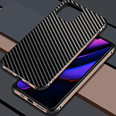 Funda Lujo Marco de Aluminio Carcasa M02 para Apple iPhone 11 Pro Max Oro