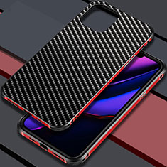 Funda Lujo Marco de Aluminio Carcasa M02 para Apple iPhone 11 Pro Rojo