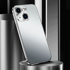 Funda Lujo Marco de Aluminio Carcasa M02 para Apple iPhone 14 Plata