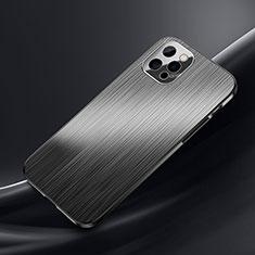 Funda Lujo Marco de Aluminio Carcasa M02 para Apple iPhone 15 Pro Negro