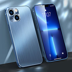 Funda Lujo Marco de Aluminio Carcasa M03 para Apple iPhone 14 Plus Azul