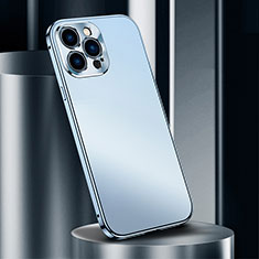 Funda Lujo Marco de Aluminio Carcasa M03 para Apple iPhone 14 Pro Azul