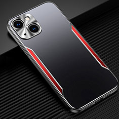 Funda Lujo Marco de Aluminio Carcasa M05 para Apple iPhone 14 Plus Rojo