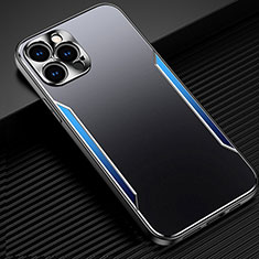 Funda Lujo Marco de Aluminio Carcasa M05 para Apple iPhone 14 Pro Azul