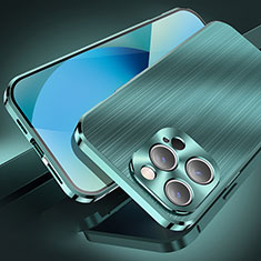 Funda Lujo Marco de Aluminio Carcasa M06 para Apple iPhone 13 Pro Verde