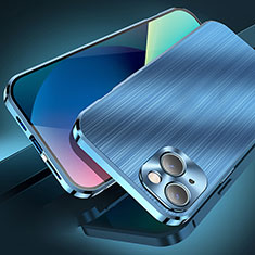Funda Lujo Marco de Aluminio Carcasa M06 para Apple iPhone 14 Plus Azul