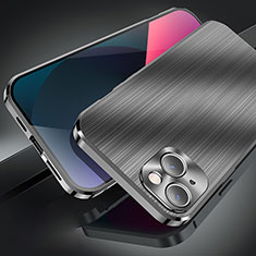 Funda Lujo Marco de Aluminio Carcasa M06 para Apple iPhone 14 Plus Negro