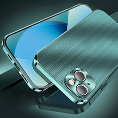 Funda Lujo Marco de Aluminio Carcasa M06 para Apple iPhone 14 Plus Verde