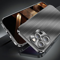 Funda Lujo Marco de Aluminio Carcasa M06 para Apple iPhone 14 Pro Max Negro