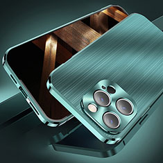 Funda Lujo Marco de Aluminio Carcasa M06 para Apple iPhone 14 Pro Max Verde