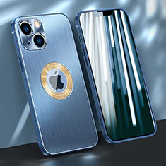 Funda Lujo Marco de Aluminio Carcasa M08 para Apple iPhone 13 Mini Azul