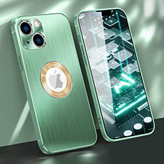 Funda Lujo Marco de Aluminio Carcasa M08 para Apple iPhone 14 Plus Verde