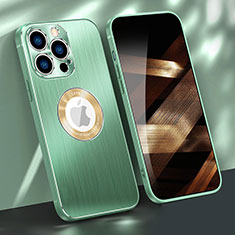 Funda Lujo Marco de Aluminio Carcasa M08 para Apple iPhone 14 Pro Max Verde