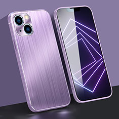 Funda Lujo Marco de Aluminio Carcasa M09 para Apple iPhone 13 Morado